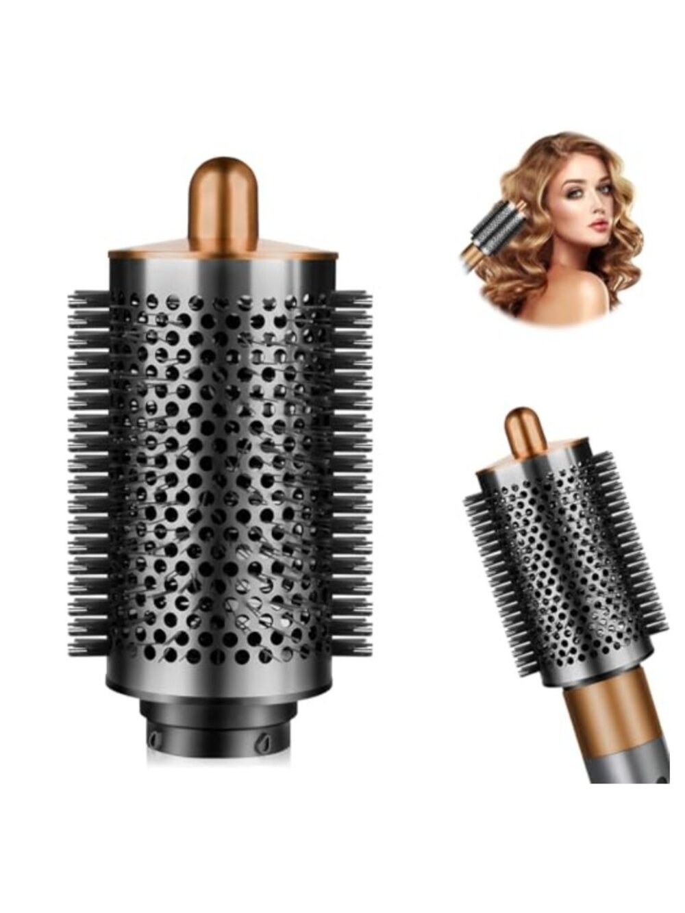 Large Volumizing Round Brush Attachment for Airwrap Styler, Metal Hair Styling